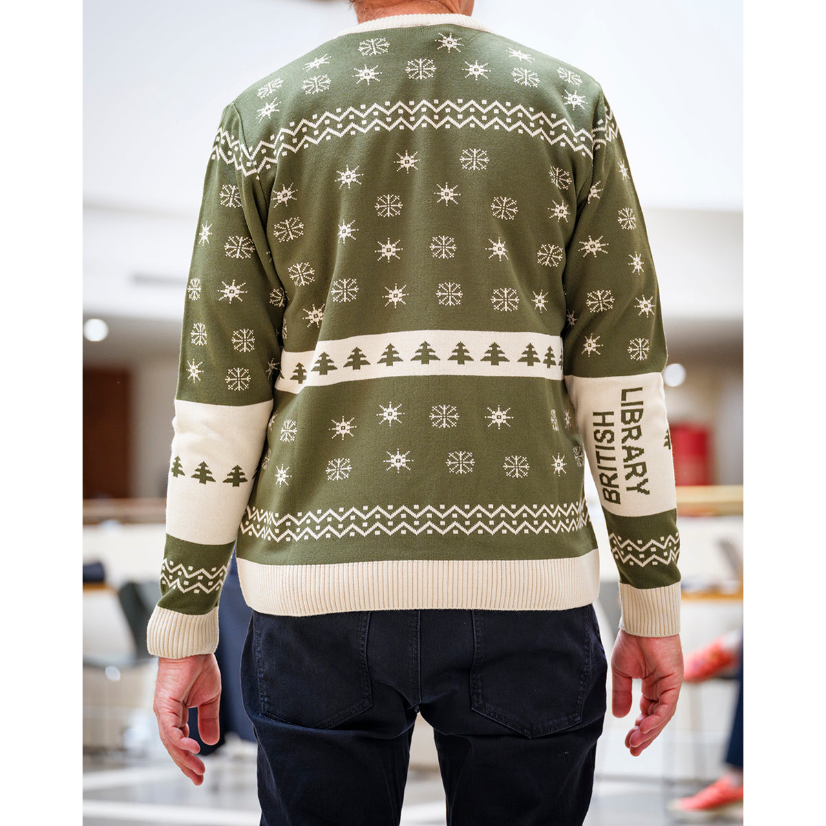 Ex Libris British Library Christmas Jumper back view