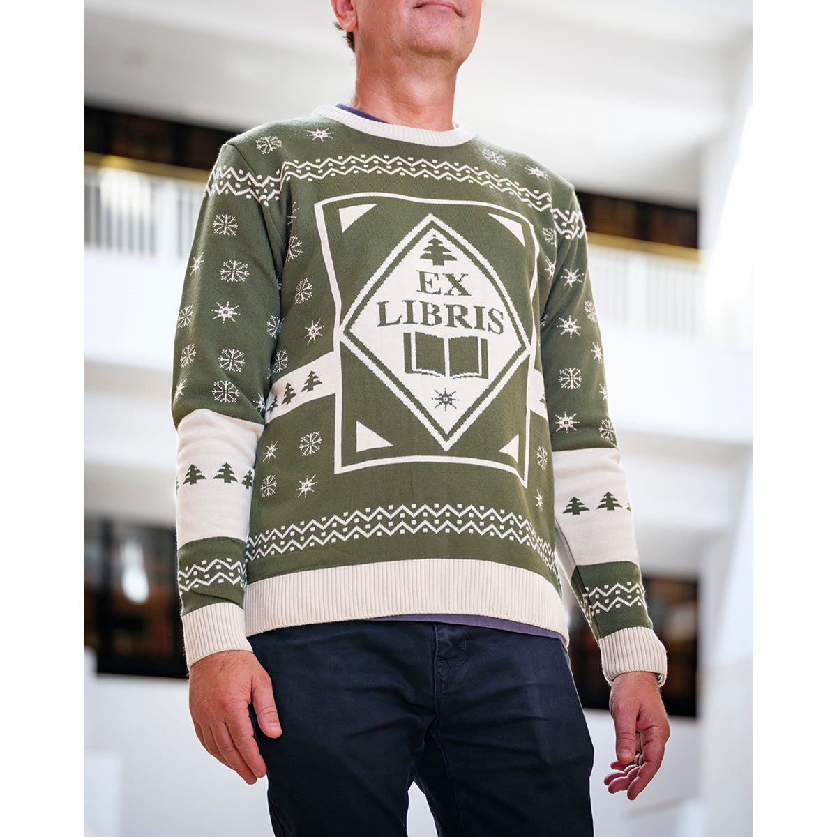 Ex Libris British Library Christmas Jumper Front View