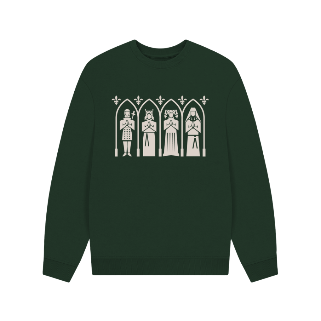 Green Medieval Women Oversized Crewneck