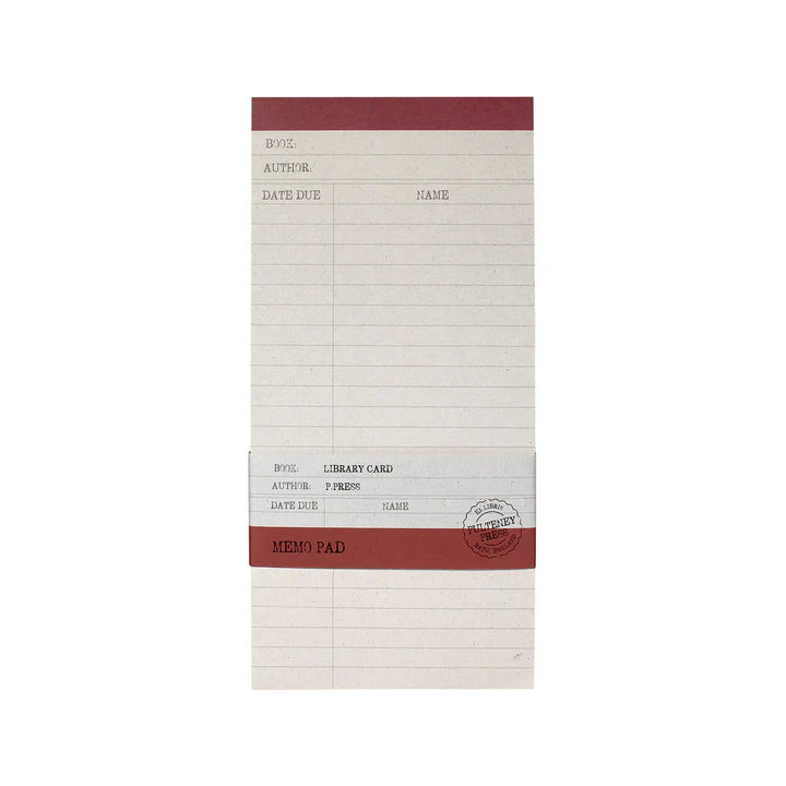 Library Card Memo Pad