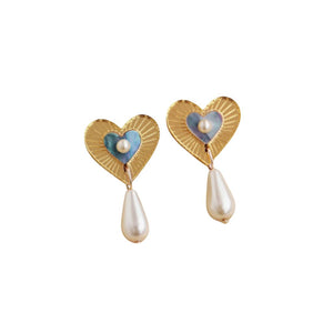 Heart Mother of Pearl Studs