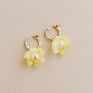 Honey Tulip Hoop Earrings standalone shot