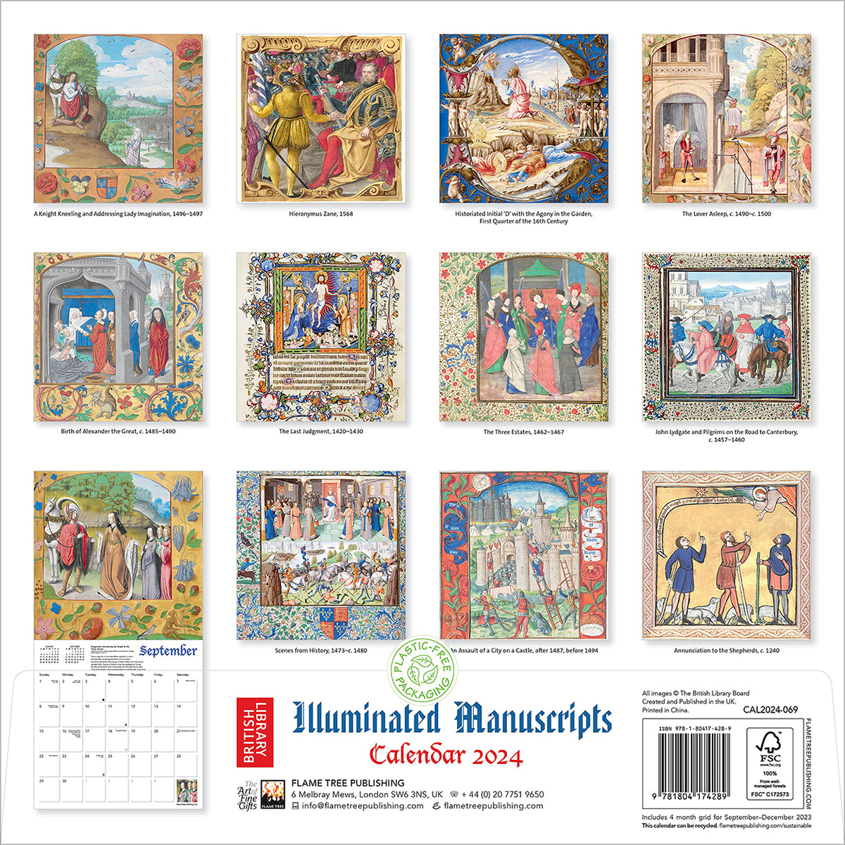 Illuminated Manuscripts 2024 Wall Calendar, Back Cover