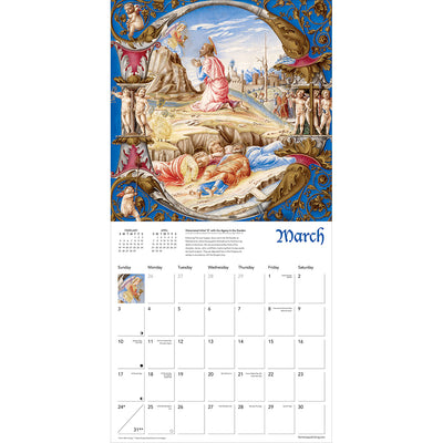 Illuminated Manuscripts 2024 Wall Calendar, view of inside