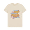 Jane Austen Bookstack T-shirt - Oat