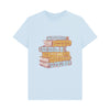 Jane Austen Bookstack T-shirt - Sky Blue