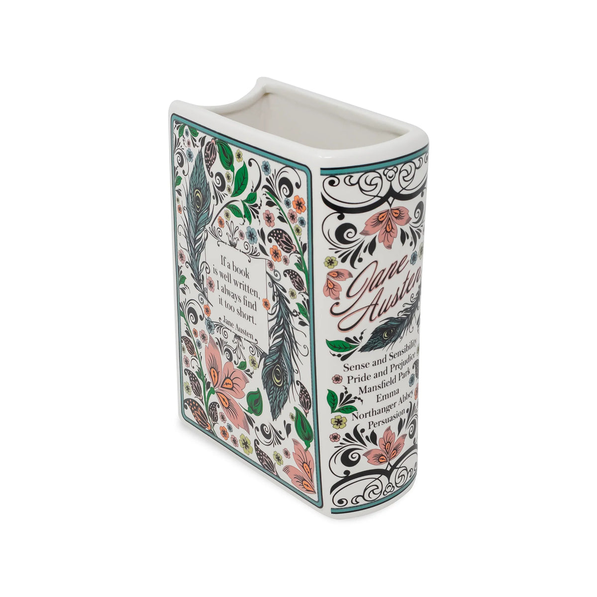 Jane Austen Book Vase