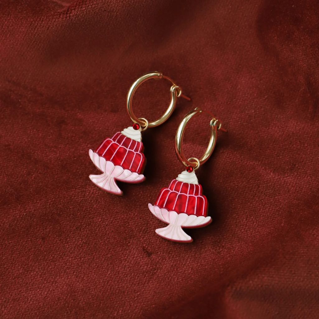 Jelly Hoop Earrings on background
