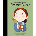 Book cover of 'Beatrix Potter' from 'Little People, Big Dreams' series with illustration of a girl holding a rabbit and book.