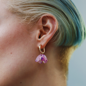 Tulip Hoops Lavender Speckle Detail