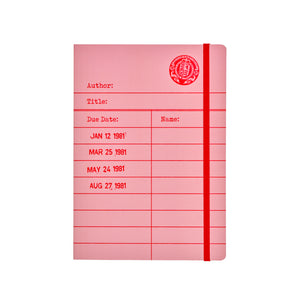 Library Card A5 Notebook in Pink