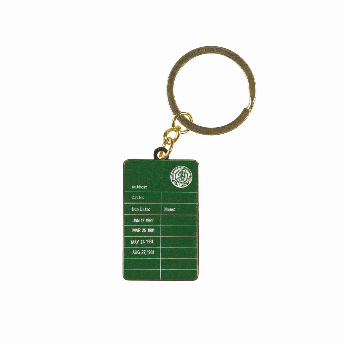 Green Library Card Keyring