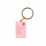 Pink Library Card Keyring 