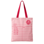 Library Card Tote Bag in Pink