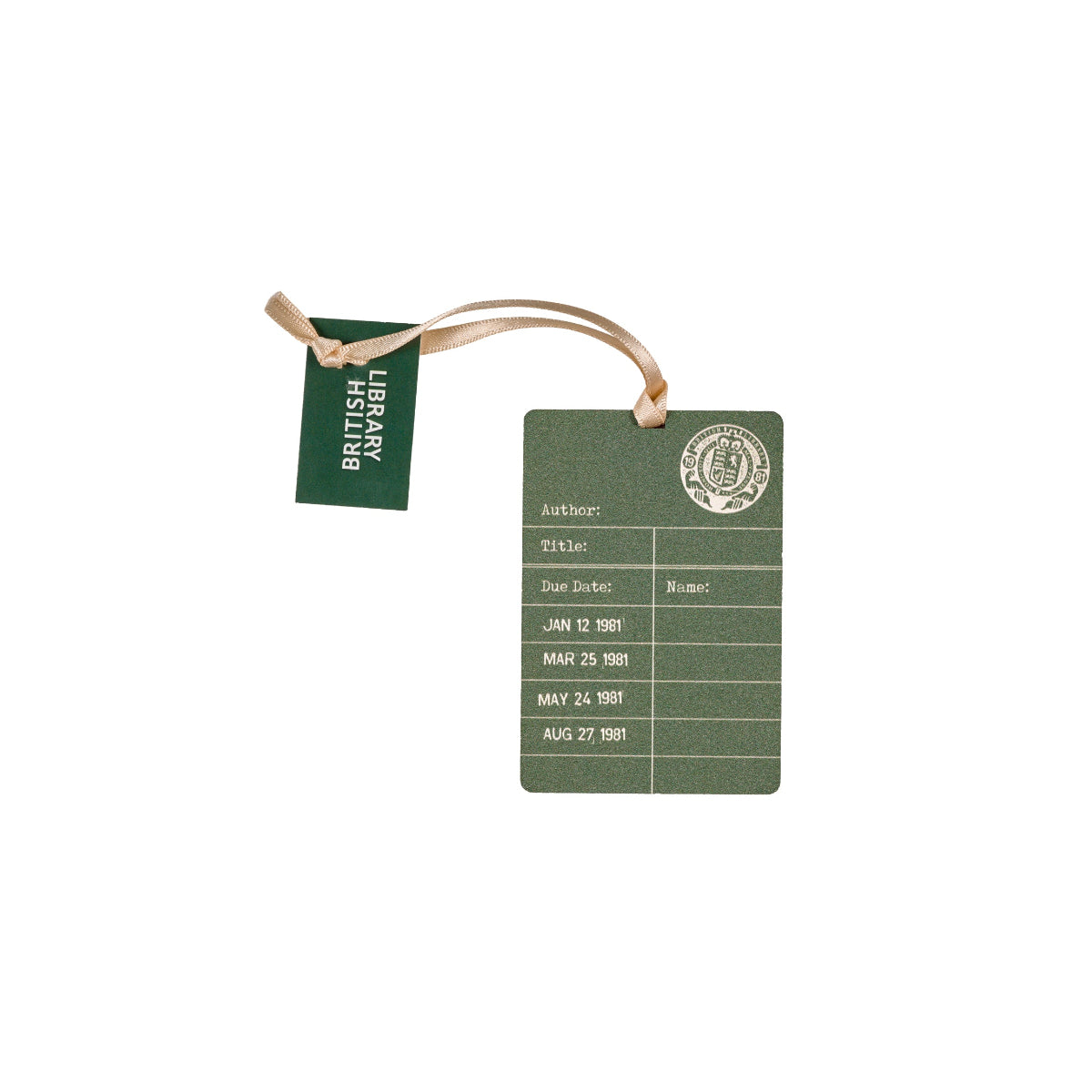 Library Card Wooden Decoration in Green