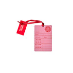 Library Card Wooden Decoration in Pink