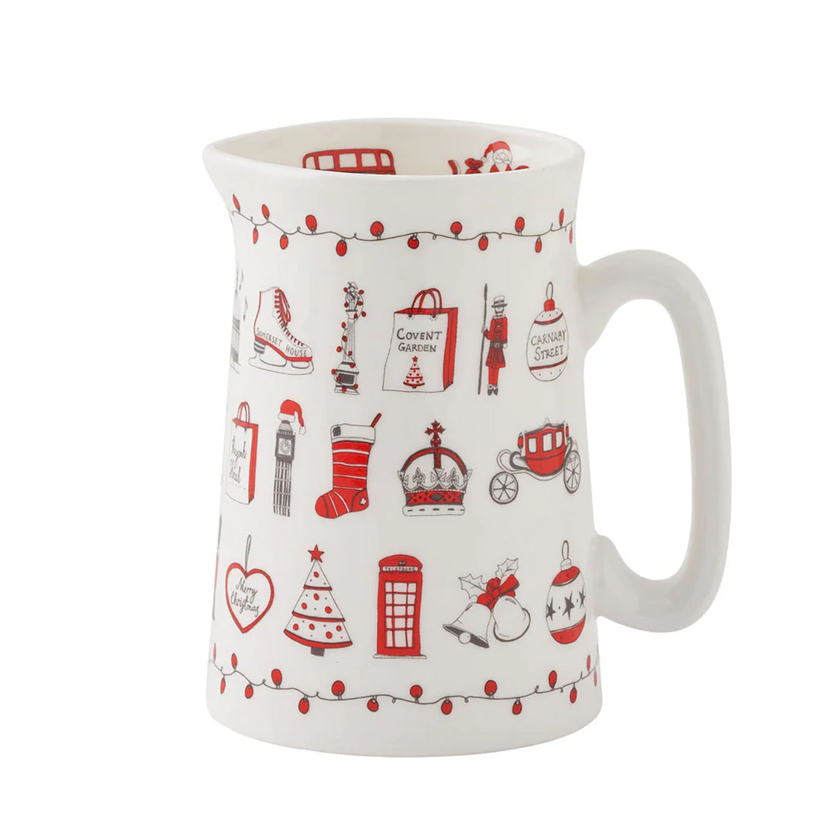 London Christmas Jug Side View