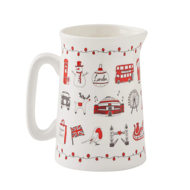 London Christmas Jug Side View