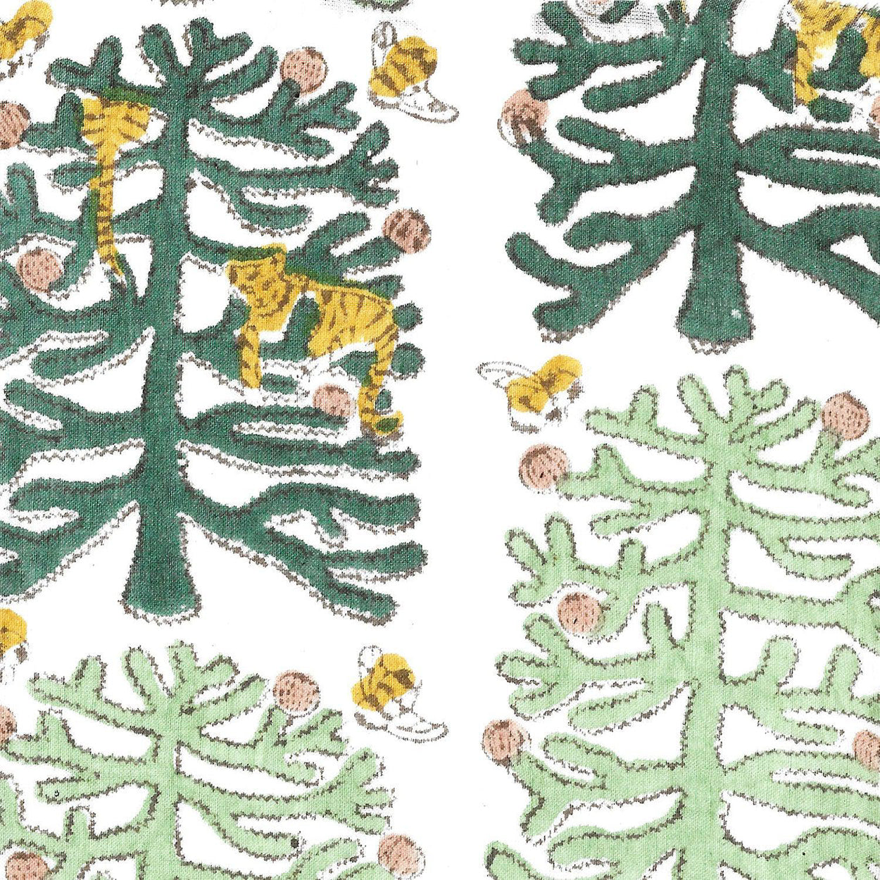 Monkey Puzzle Block Print Pouch - closeup of pattern
