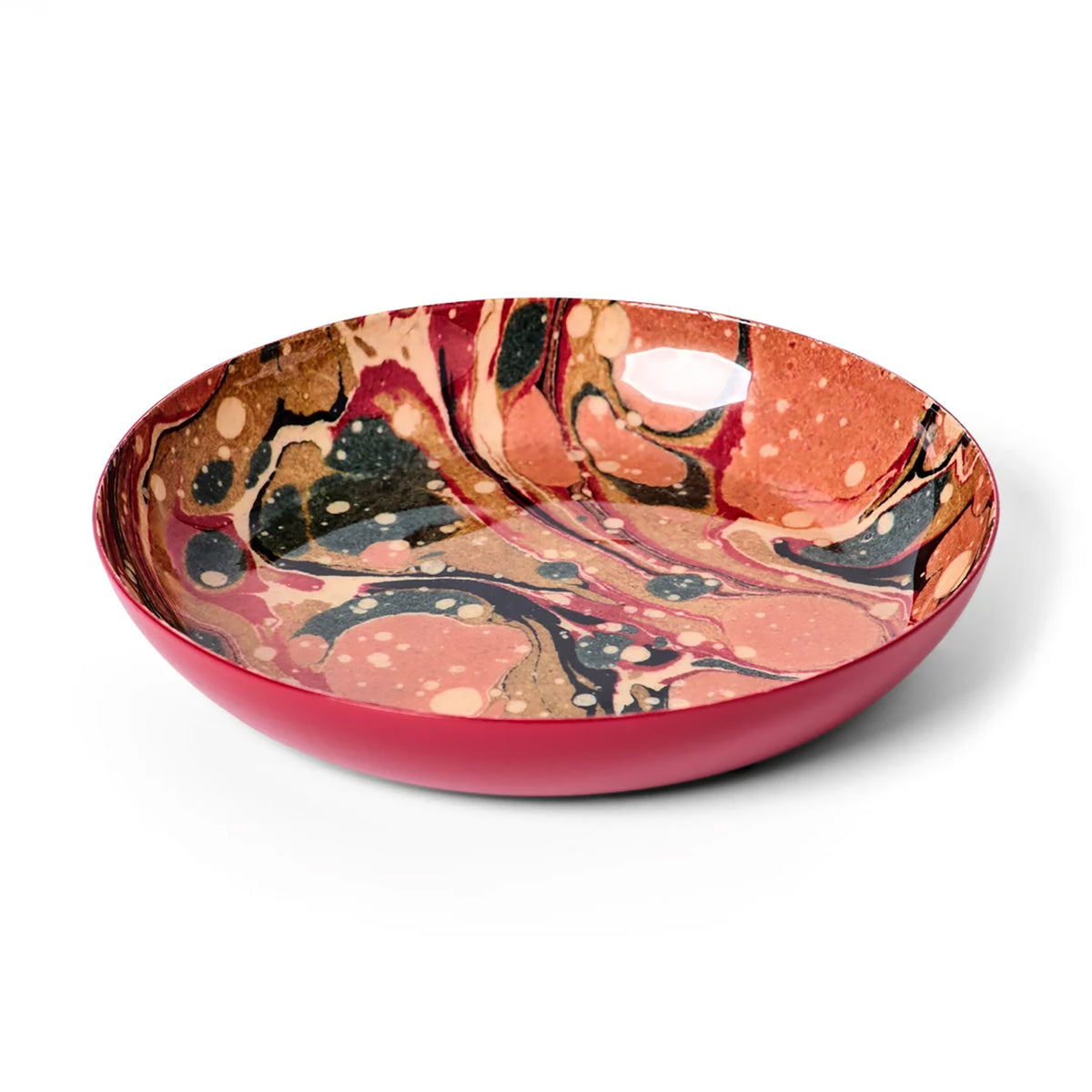 Marbled patterned bowl on a white background