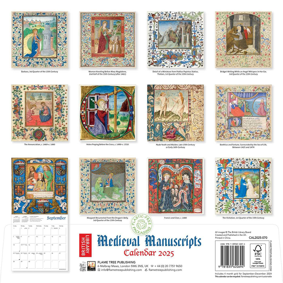 Medieval Manuscripts 2025 Calendar Back cover