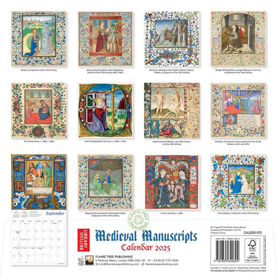 Medieval Manuscripts 2025 Calendar Back cover