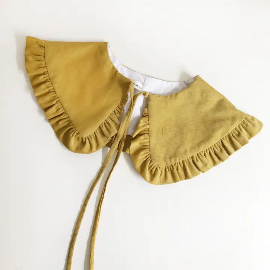 Mustard Corduroy Oversized Collar