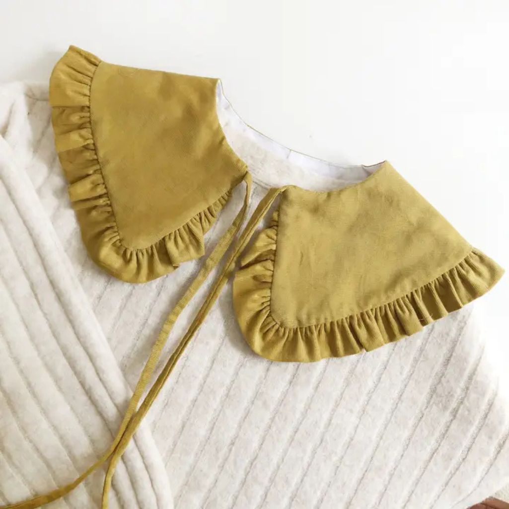 Mustard Corduroy Oversized Collar lifestyle