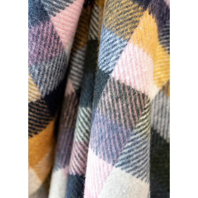 Recycled Wool Small Blanket in Willow Herringbone Check