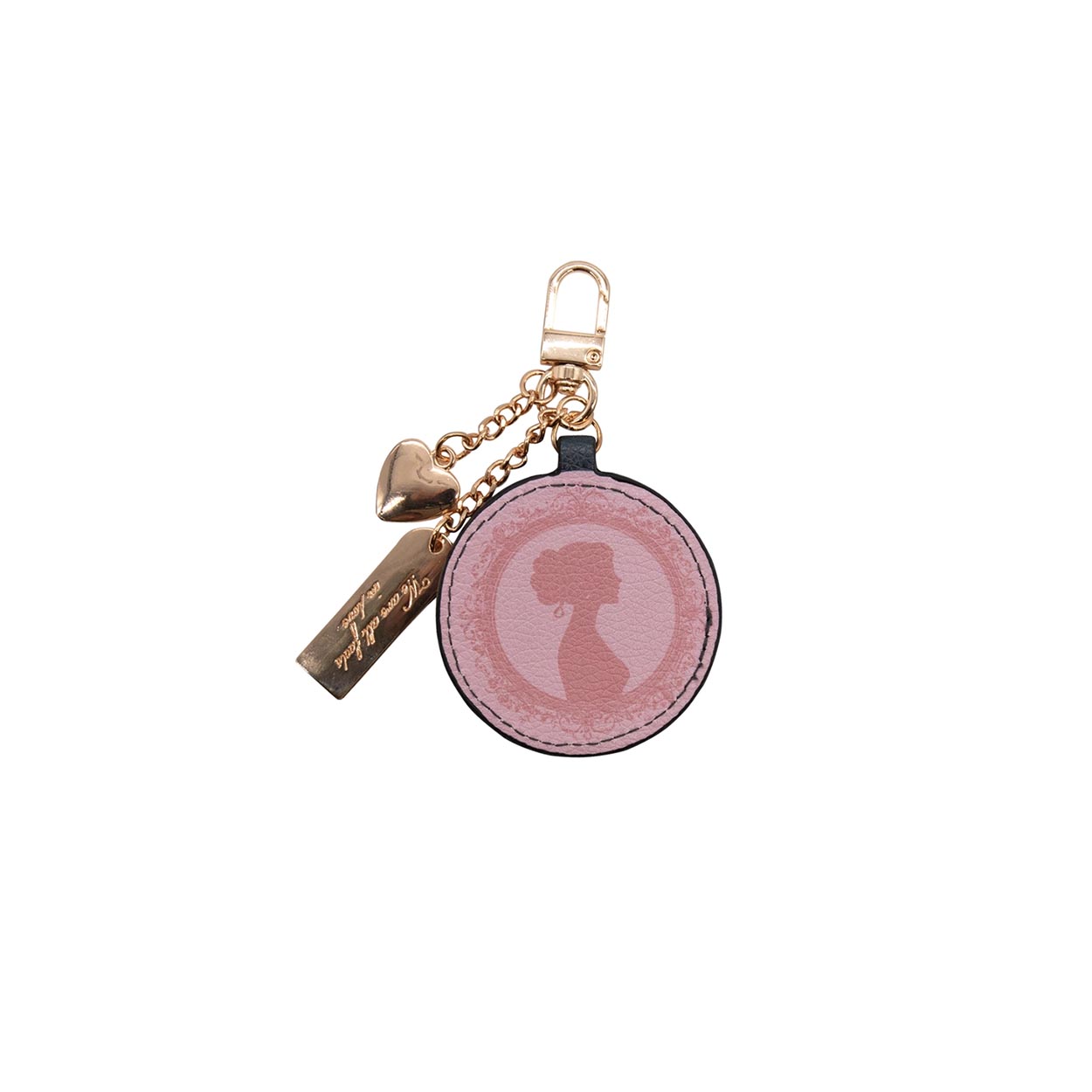 Pride and Prejudice Bag Charm: showing the Elizabeth Bennet silhouette portrait