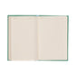 Open notebook with lined pages on a white background
