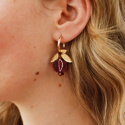 Pomegranate Hoops close up detail