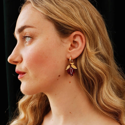 Pomegranate Hoops on model