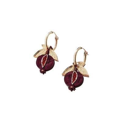 Pomegranate Hoops on white