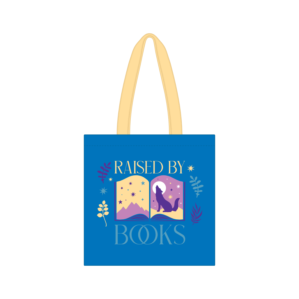 Raised by Books Tote Front
