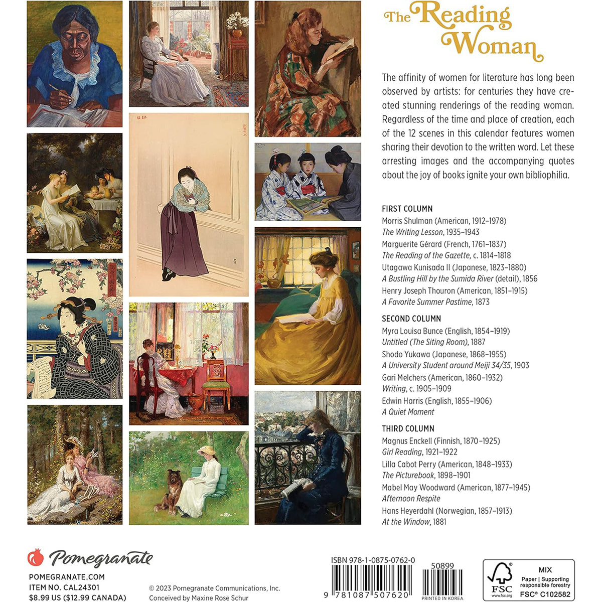 The Reading Woman 2024 Mini Calendar