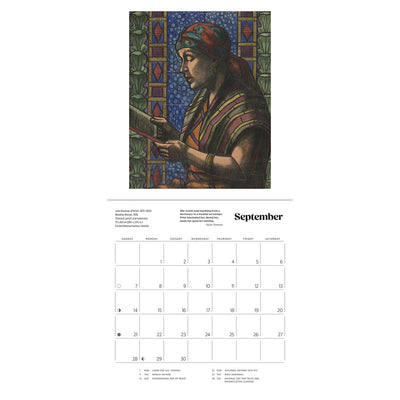 Reading Woman 2025 Mini Calendar Inside View