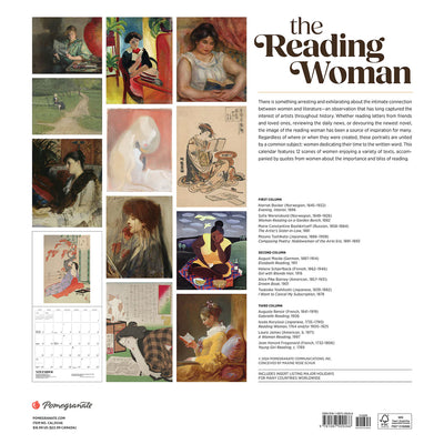 Reading Woman 2025 Wall Calendar Back View