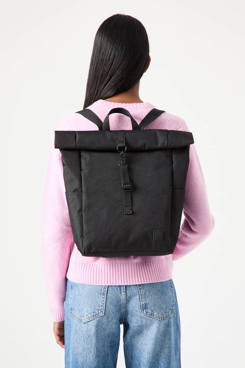 Roll Top Backpack Black