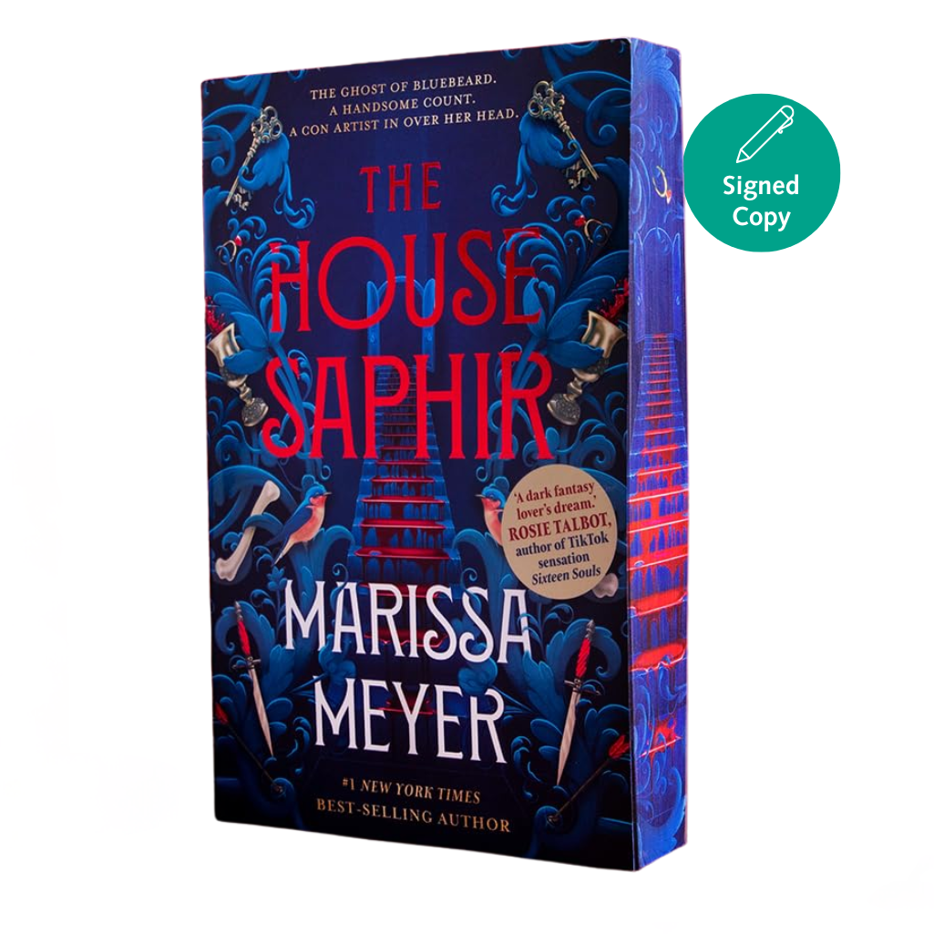 Book cover of 'The House of Saphir' by Marissa Meyer with a signed copy label.