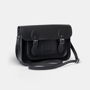 13 Inch Satchel (Black), front view