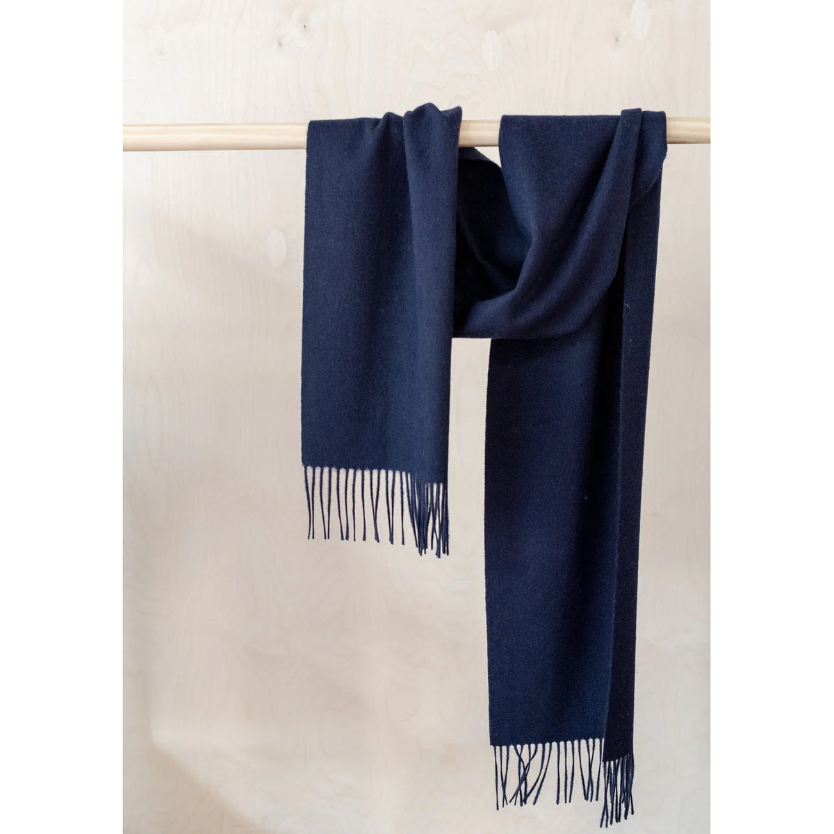 Image of Navy Lambswool Scarf