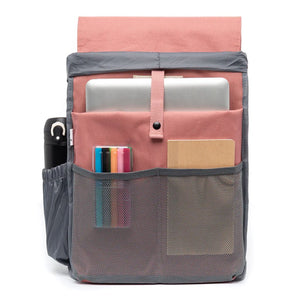 View of inside the Scout Backpack in Dust Pink