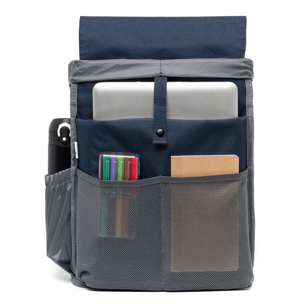 View of inside the Scout Backpack in Navy