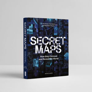 Book titled 'Secret Maps' on a light gray background
