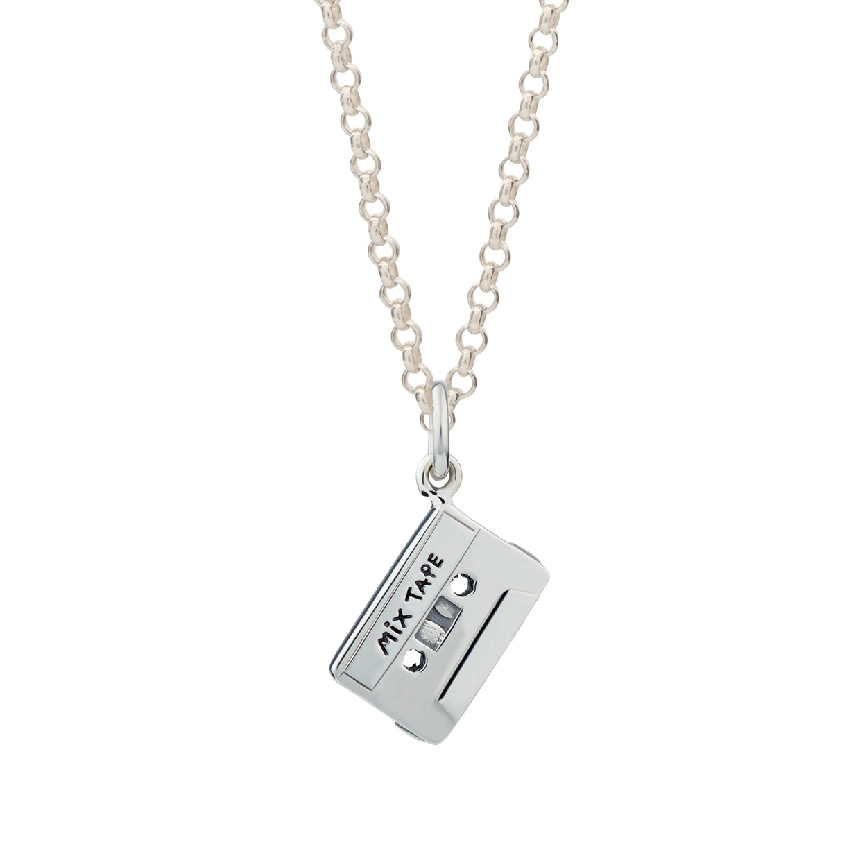 Sterling silver mixtape necklace