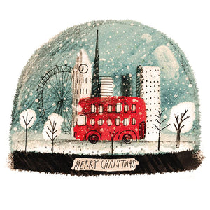 London Snow Globe Christmas 8 Cards Pack