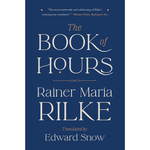 Book cover of 'The Book of Hours' by Rainer Maria Rilke with a blue background