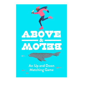 Book cover of 'Above & Below' with a runner and whale illustration on a blue background