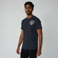 White Stamp on Navy T-shirt Lifestyle